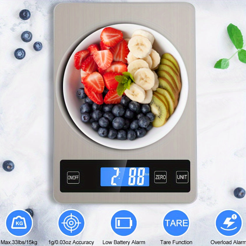 Ultimate Precision Kitchen Scale - Rechargeable 15kg Capacity