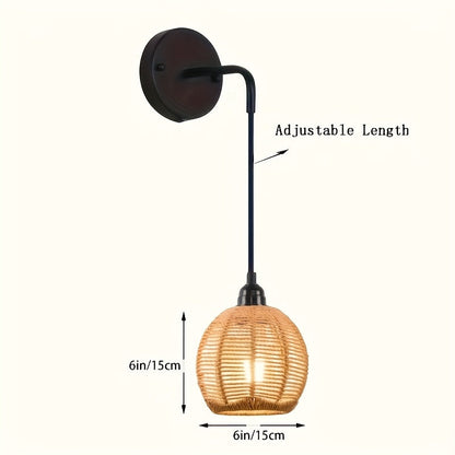 Artisan Rattan Wall Lamp – Chic Sconce for Any Room