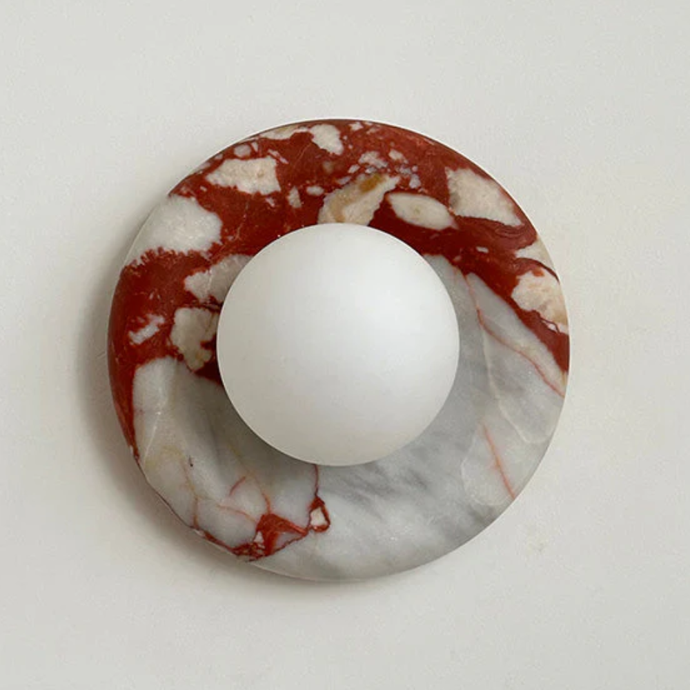 Chic LED Wall Sconce with Marble Accent - Stylish Lighting