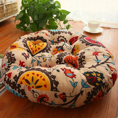 Vibrant Round Cotton Floor Seat Cushion for Cozy Living