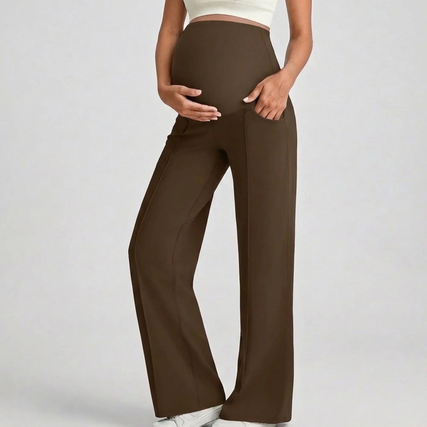 Yoga Pants with Flared Legs in Cloud Design