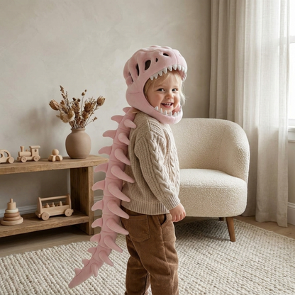 Baby Hoodie in Dinosaur Plush Design