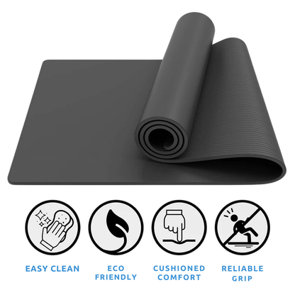Thick Exercise Mat with Strap – Non-Slip Yoga Surface