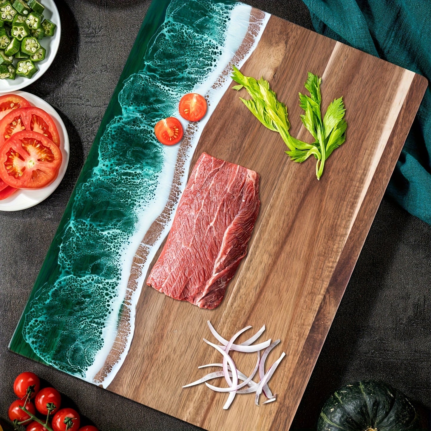 Coastal Charm Serving Board - Artisan Crafted Design