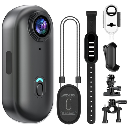 Water-Resistant Mini Action Camera 128GB – 4K Wearable Thumb Cam