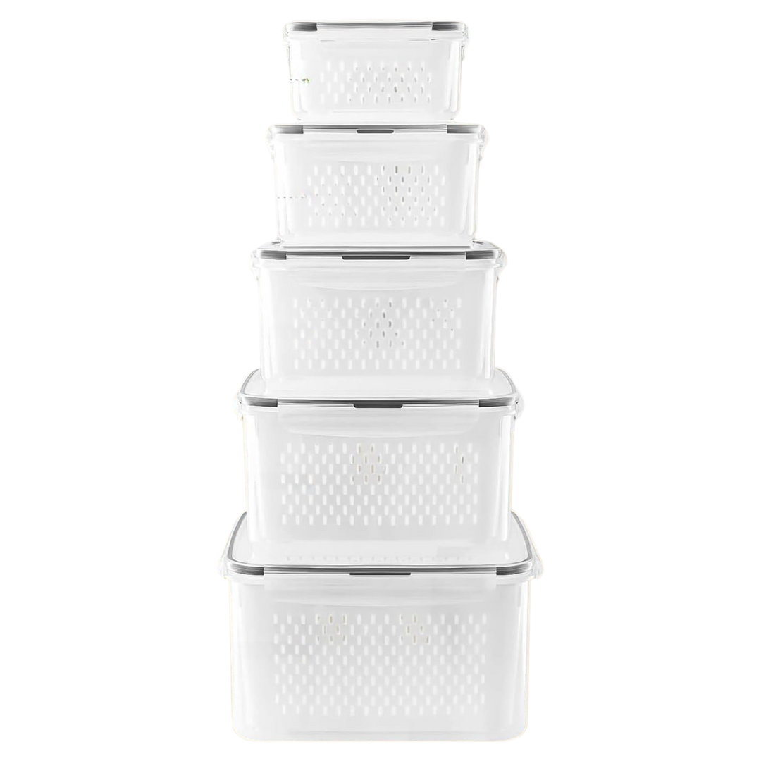 Colander Produce Storage Containers Set of 5 for Refrigerator