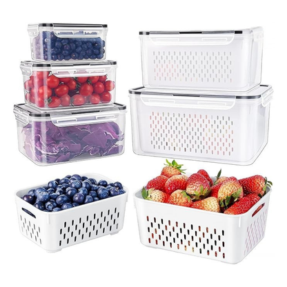 Colander Produce Storage Containers Set of 5 for Refrigerator