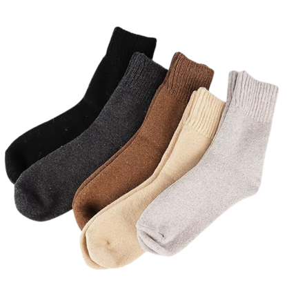 Winter Mid Calf Socks for Women - 5 Pair Wool Blend Set