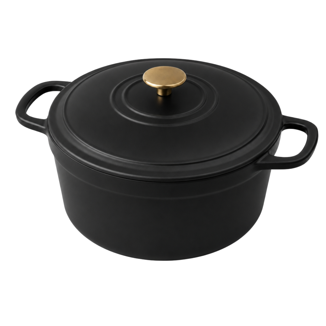 5-Quart Cast Iron Dutch Oven with Enamel Coating and Lid for Cooking