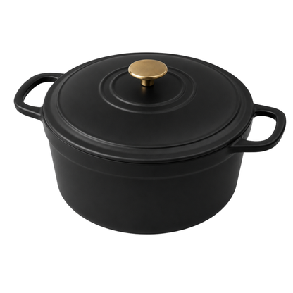 5-Quart Cast Iron Dutch Oven with Enamel Coating and Lid for Cooking