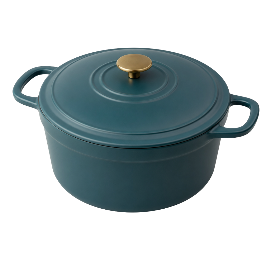 5-Quart Cast Iron Dutch Oven with Enamel Coating and Lid for Cooking