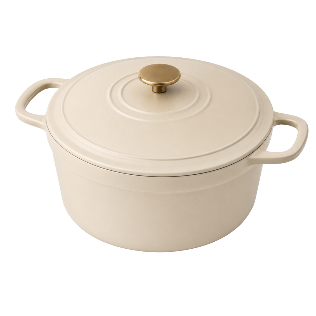 5-Quart Cast Iron Dutch Oven with Enamel Coating and Lid for Cooking