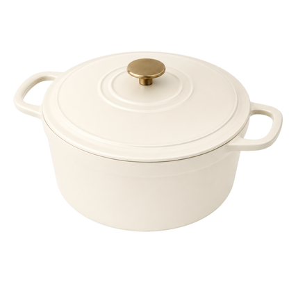 5-Quart Cast Iron Dutch Oven with Enamel Coating and Lid for Cooking