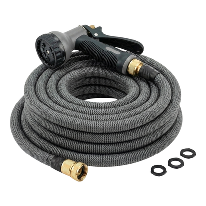 50-Foot PVC Water Hose Kit 150 PSI with 10-Function Nozzle