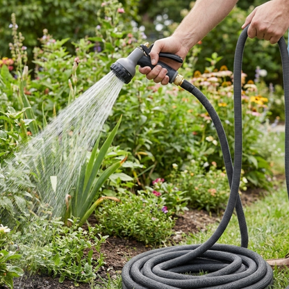 50-Foot PVC Water Hose Kit 150 PSI with 10-Function Nozzle