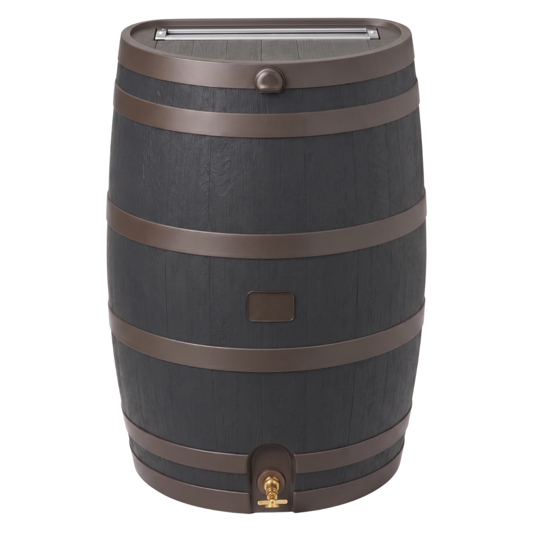 Flat Back Water Tank 50 Gallon Rain Barrel with Brass Faucet