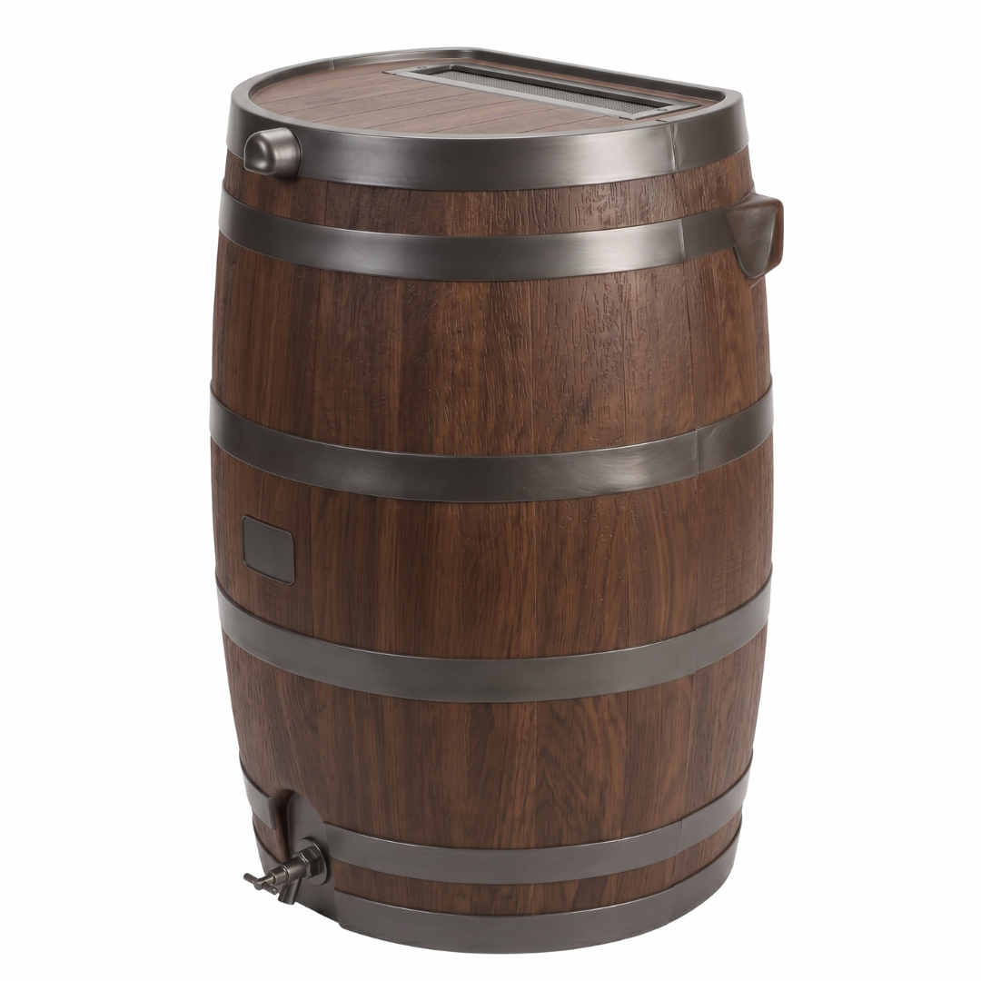Flat Back Water Tank 50 Gallon Rain Barrel with Brass Faucet