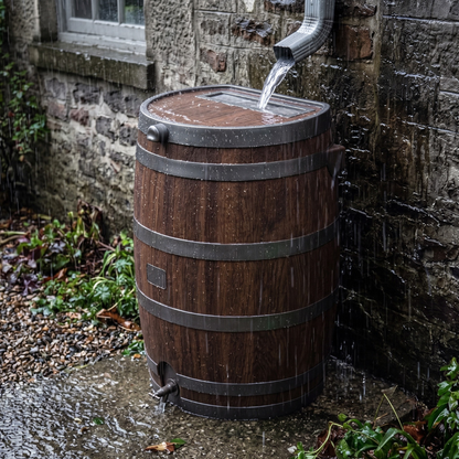 Flat Back Water Tank 50 Gallon Rain Barrel with Brass Faucet