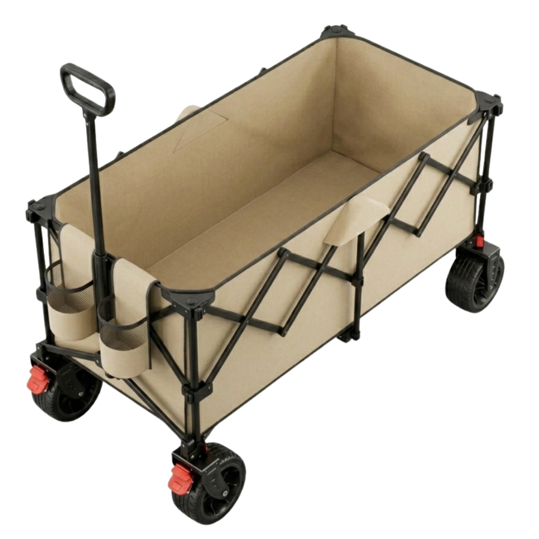 Folding Utility Cart with Steel Frame – 500 lb Capacity