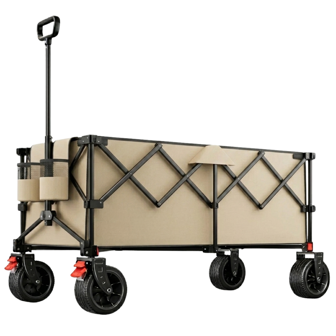 Folding Utility Cart with Steel Frame – 500 lb Capacity