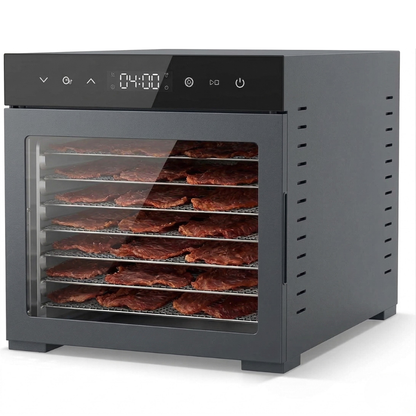 500W Food Dryer with 8 Stainless Steel Racks, Timer & Temperature Settings