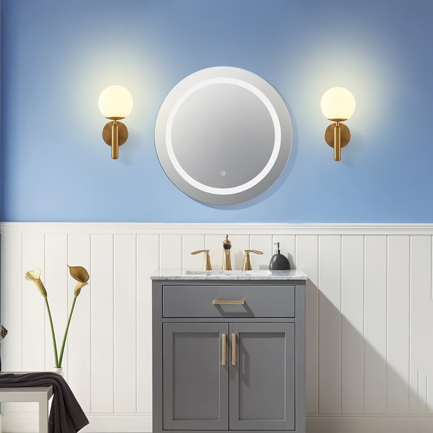 Sleek Wall Sconce with Glass Shade and Modern Finish