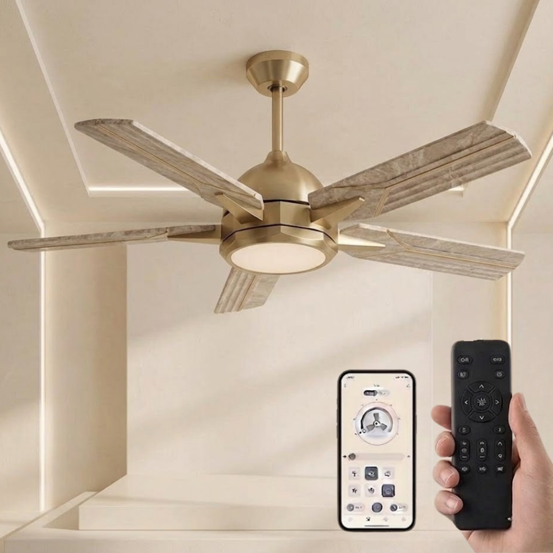 52-Inch Ceiling Fan with LED Light, Remote Control and App Integration
