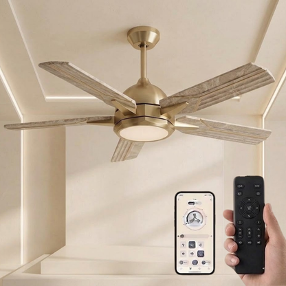 52-Inch Ceiling Fan with LED Light, Remote Control and App Integration