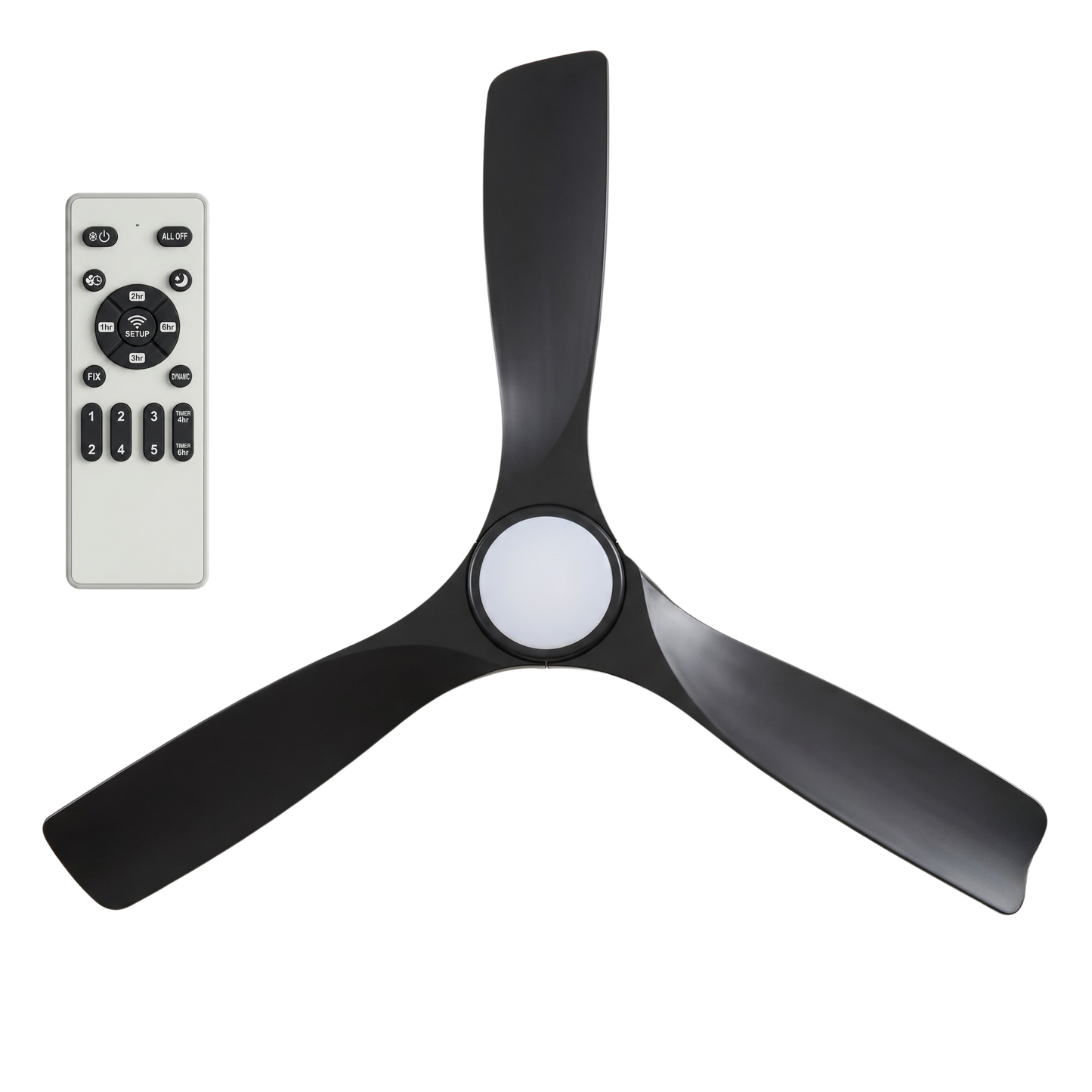 52-Inch Remote-Controlled Ceiling Fan with Light and 6-Speed Timer