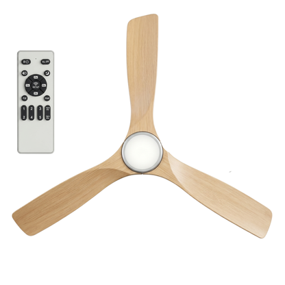 52-Inch Remote-Controlled Ceiling Fan with Light and 6-Speed Timer