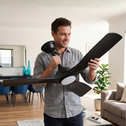 52-Inch Remote-Controlled Ceiling Fan with Light and 6-Speed Timer