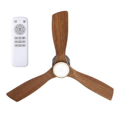 52-Inch Ceiling Fan with Remote Control – Wood Blades, 6 Speed Settings