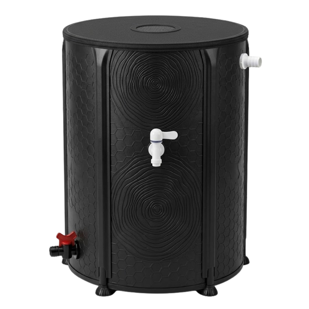Collapsible Rain Barrel Kit for Water Collection - 53 Gallon Capacity