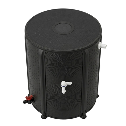 Collapsible Rain Barrel Kit for Water Collection - 53 Gallon Capacity