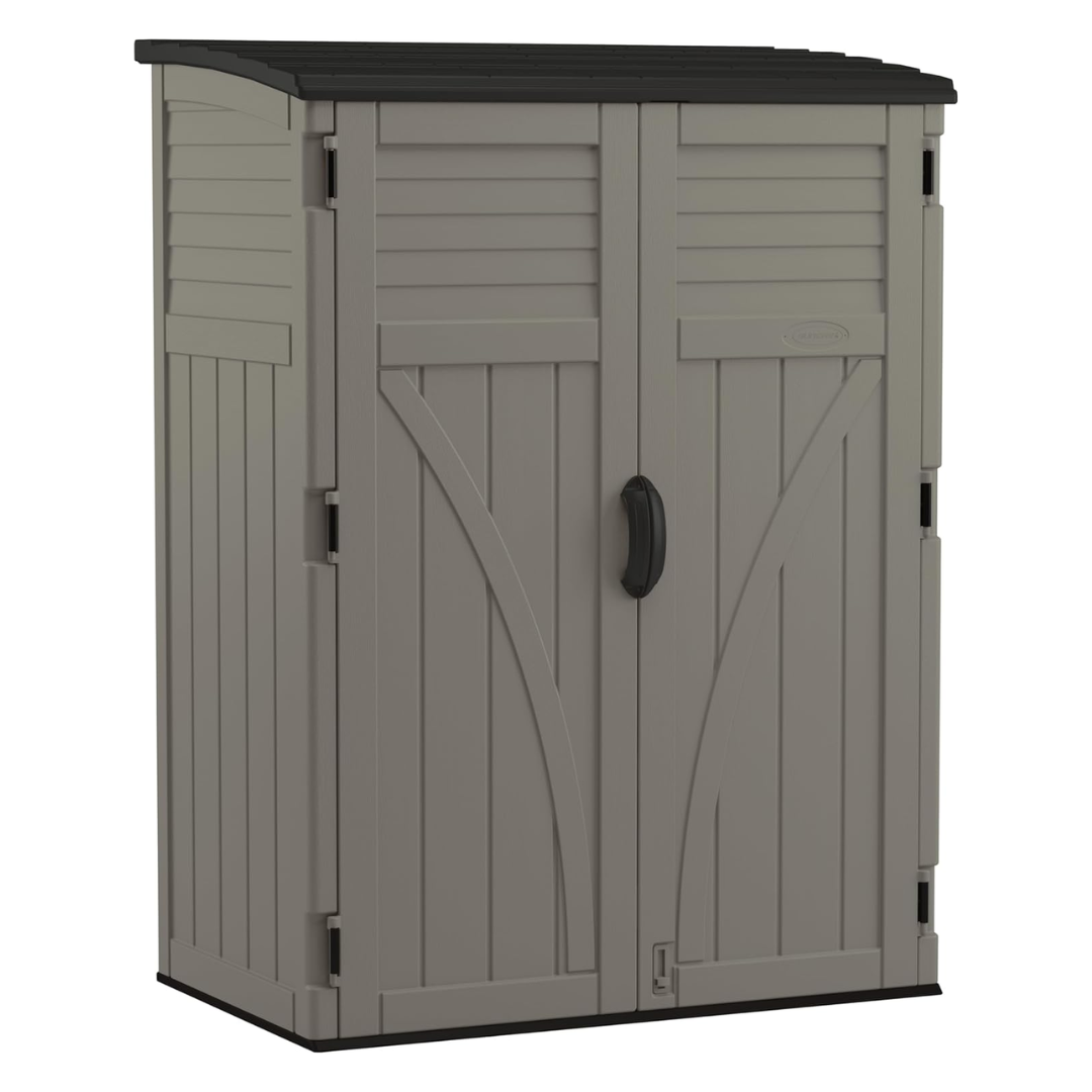 Vertical Outdoor Storage Shed, 54 Cu Ft, Resin, Double Door Design