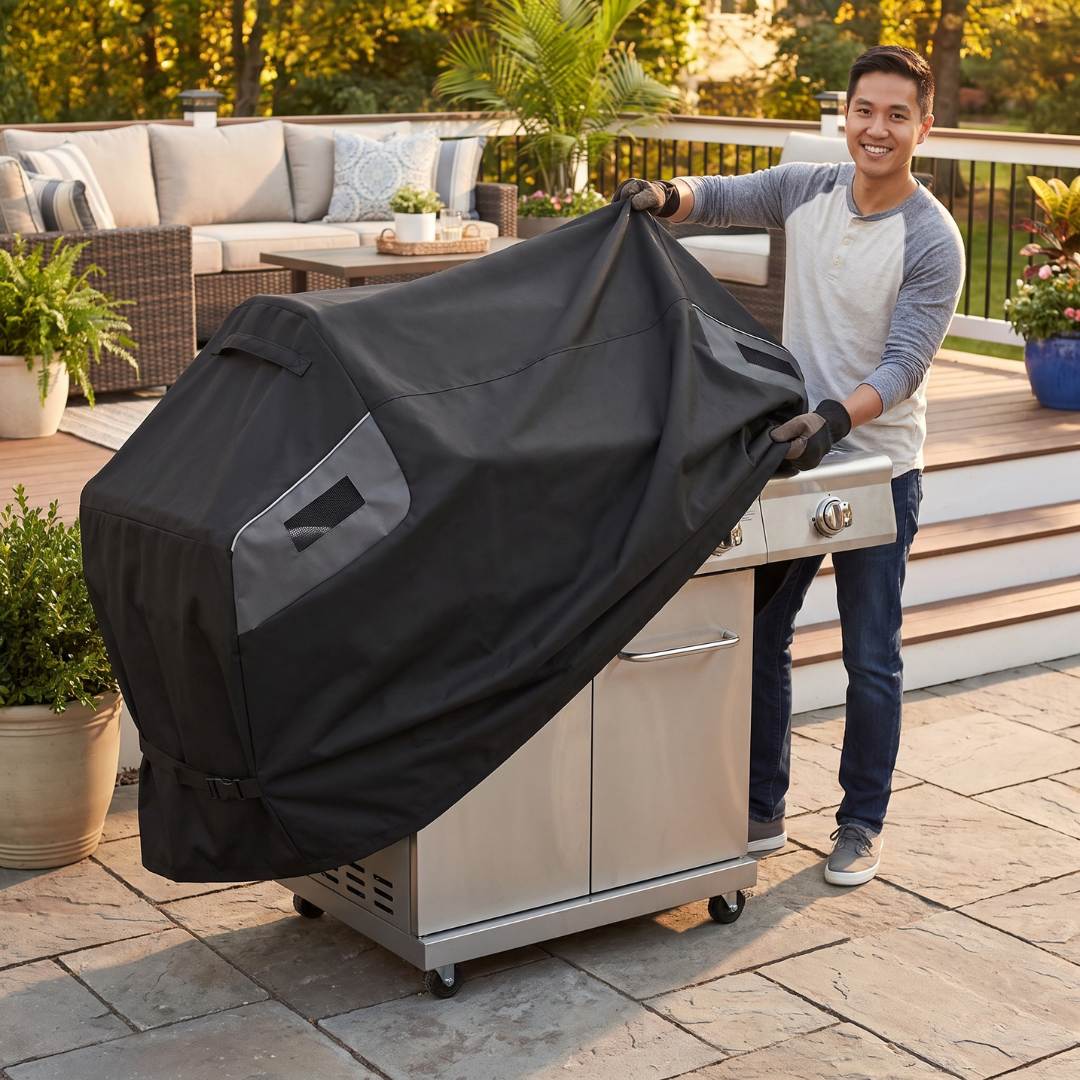Waterproof Grill Cover for 3-4 Burner Outdoor Barbecues, 55 Inches