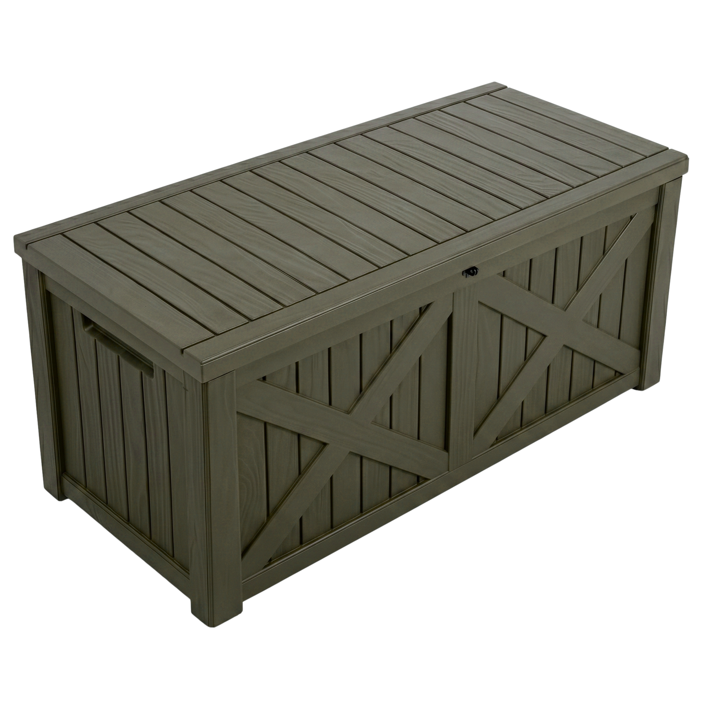 Storage Bench Box with Lid Lock and Front Panel – 567.8 L Resin