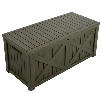 Storage Bench Box with Lid Lock and Front Panel – 567.8 L Resin