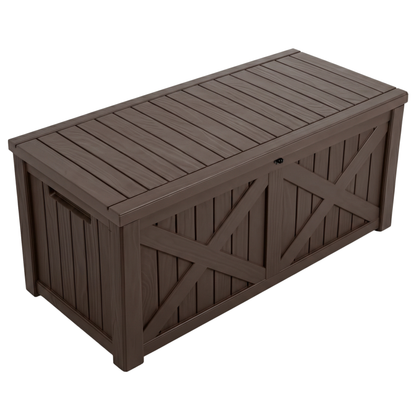 Storage Bench Box with Lid Lock and Front Panel – 567.8 L Resin