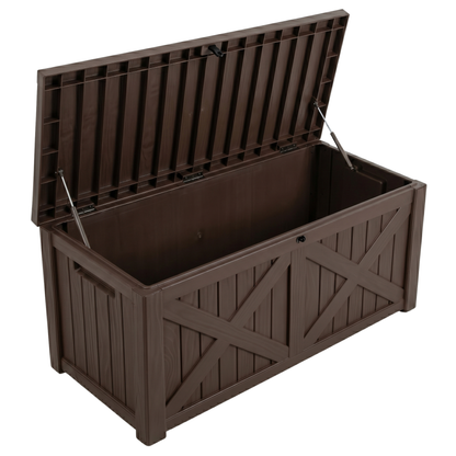 Storage Bench Box with Lid Lock and Front Panel – 567.8 L Resin