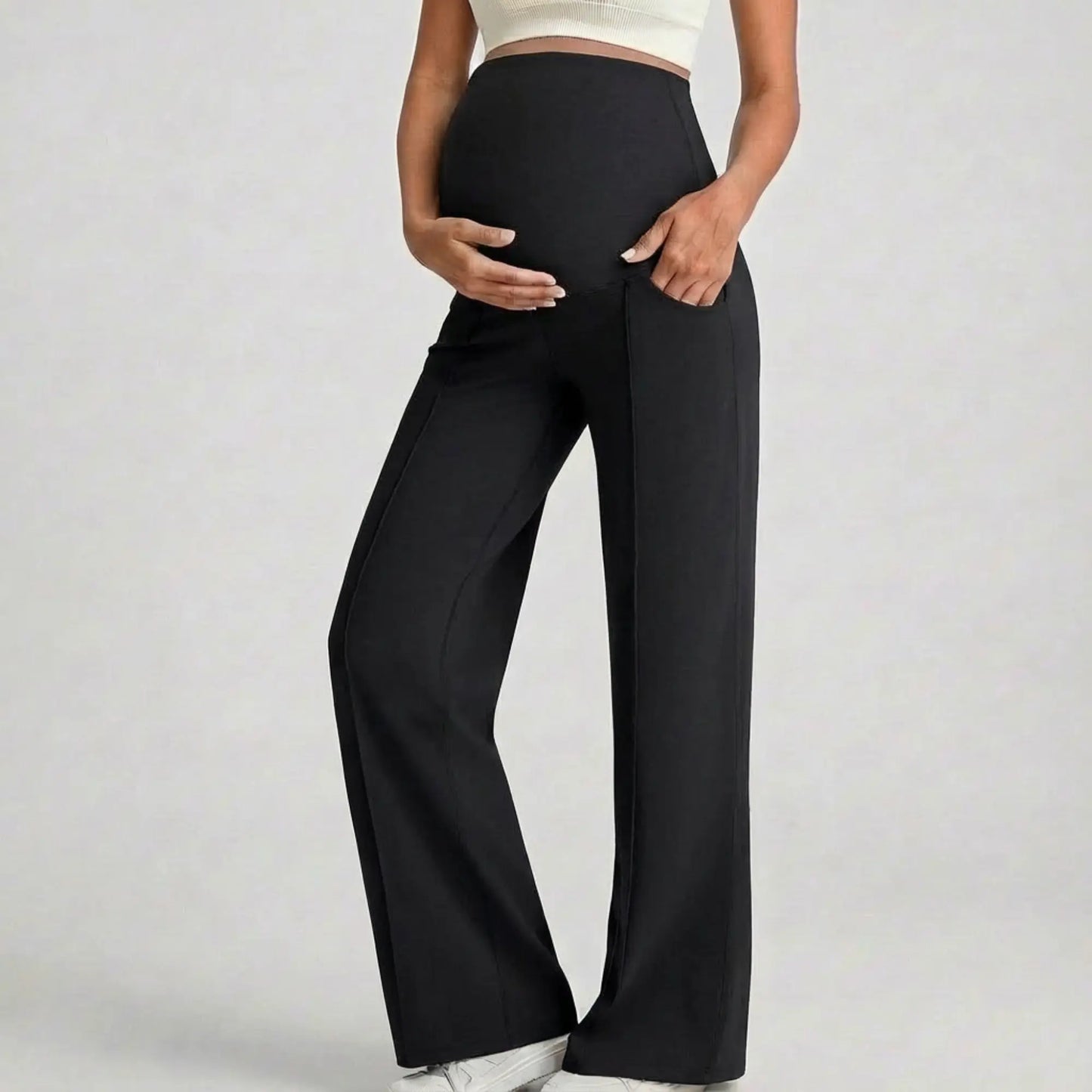 Yoga Pants with Flared Legs in Cloud Design