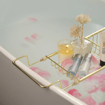 Expandable Bath Tray in Elegant Stainless Steel