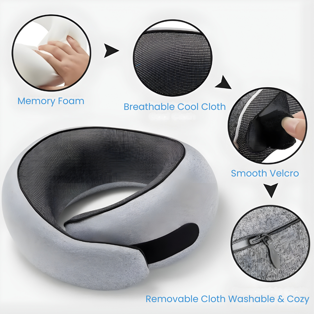 Neck Pillow for Travel with Memory Foam Comfort