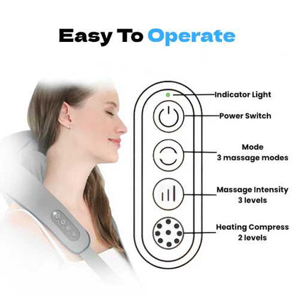 Portable Heated Massager for Neck and Shoulders – Deep Tissue Relief