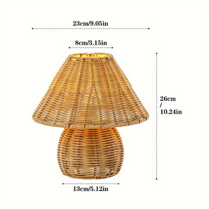 Handcrafted Bamboo Rattan Table Lamp – Elegant Home Lighting