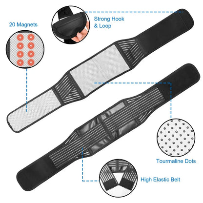 Waist Support Belt with Magnetic Self-Heating Features