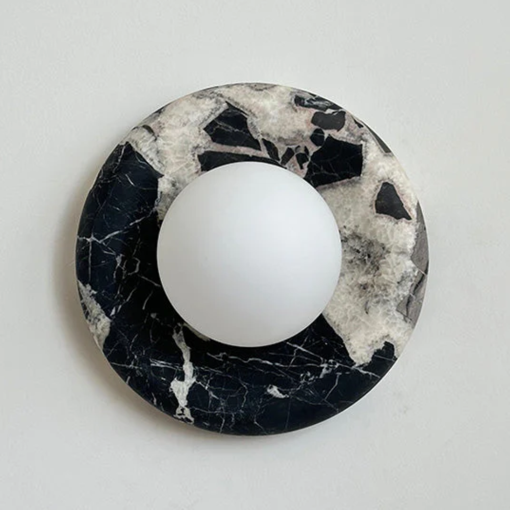 Chic LED Wall Sconce with Marble Accent - Stylish Lighting