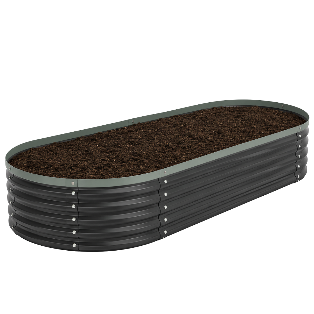 Oval Galvanized Raised Garden Bed - 5ft for Herbs and Vegetables