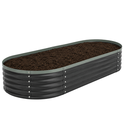 Oval Galvanized Raised Garden Bed - 5ft for Herbs and Vegetables