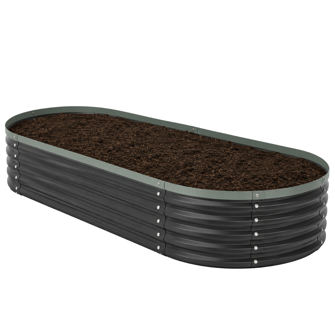 Oval Galvanized Raised Garden Bed - 5ft for Herbs and Vegetables